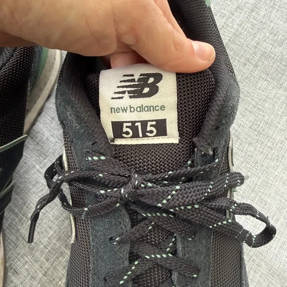 New Balance Men's 515 Sneakers in Black and Green - Picture 7 of 9